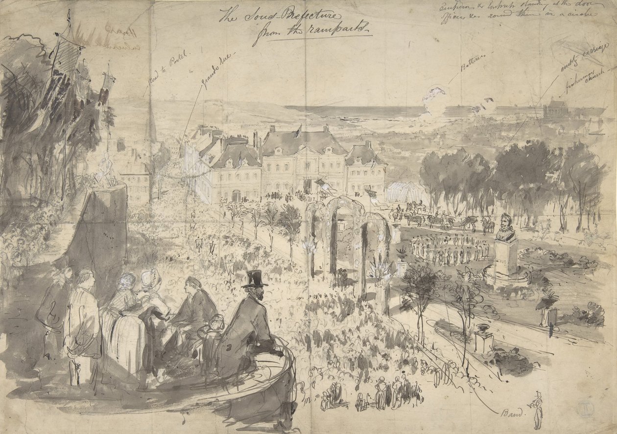 Besøket til Napoleon III i Boulogne-on-the-Sea, 1800-tallet. av Constantin Guys