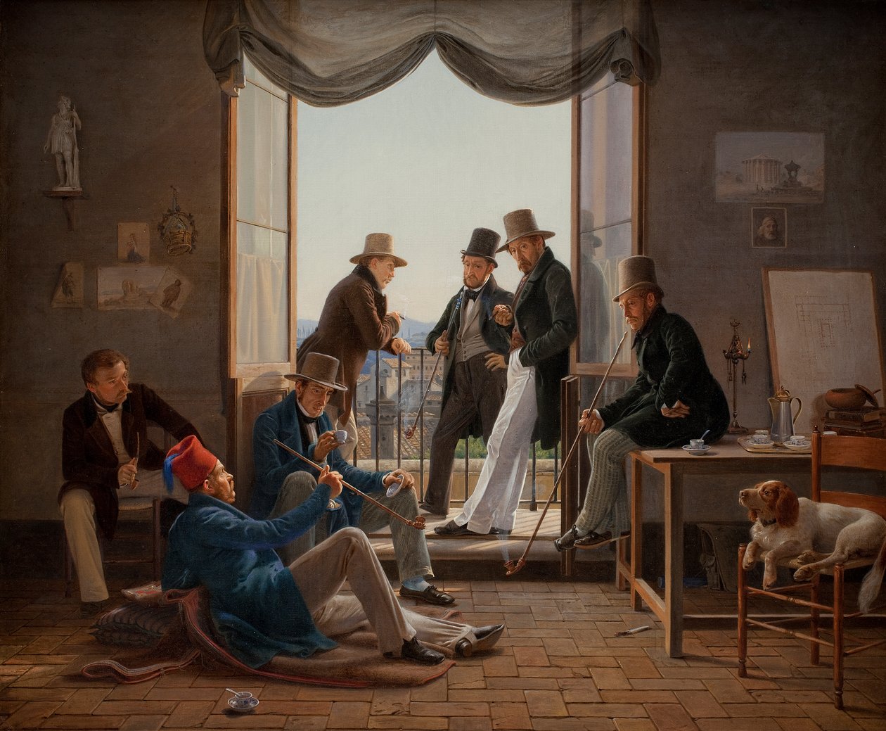 En gruppe danske kunstnere i Roma av Constantin Hansen