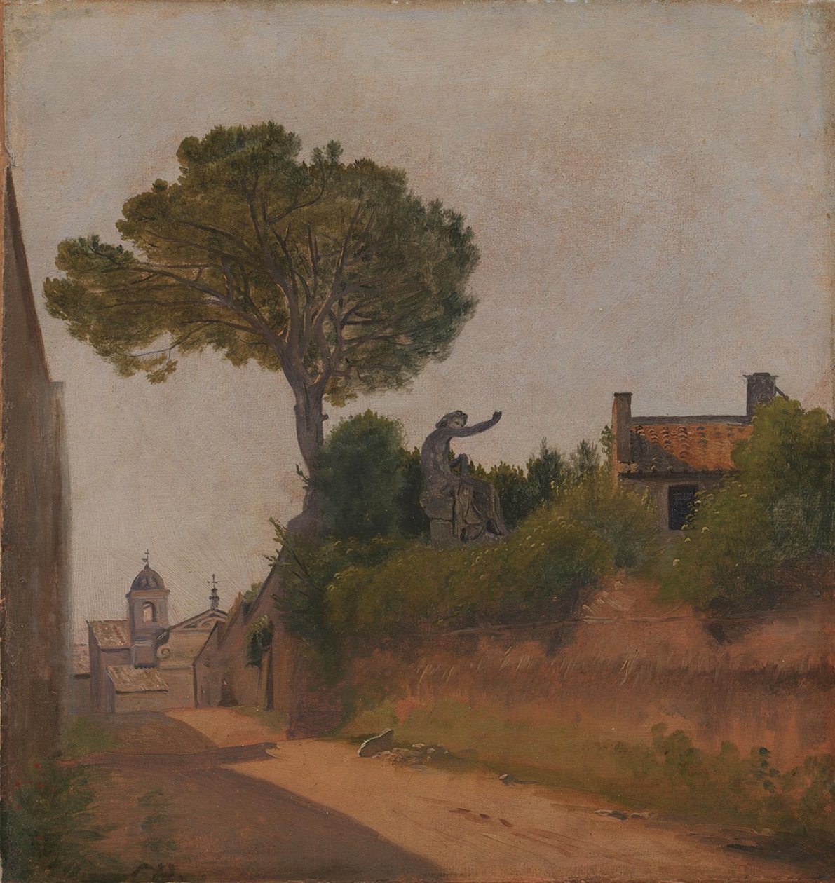 En gate i Roma. Skitsgate av Constantin Hansen