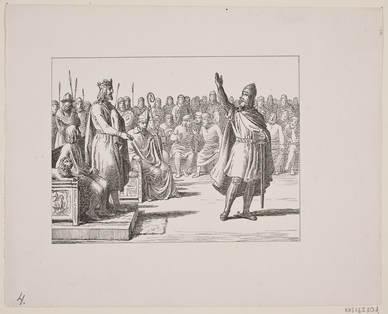 Illustrasjon for Svend Grundtvig, "Marsk Stig: Dansk folkesang fra 1200-tallet", 1861 av Constantin Hansen