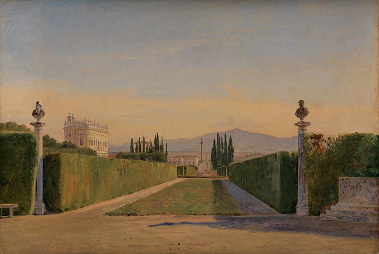 I hagene til Villa Albani, Roma av Constantin Hansen