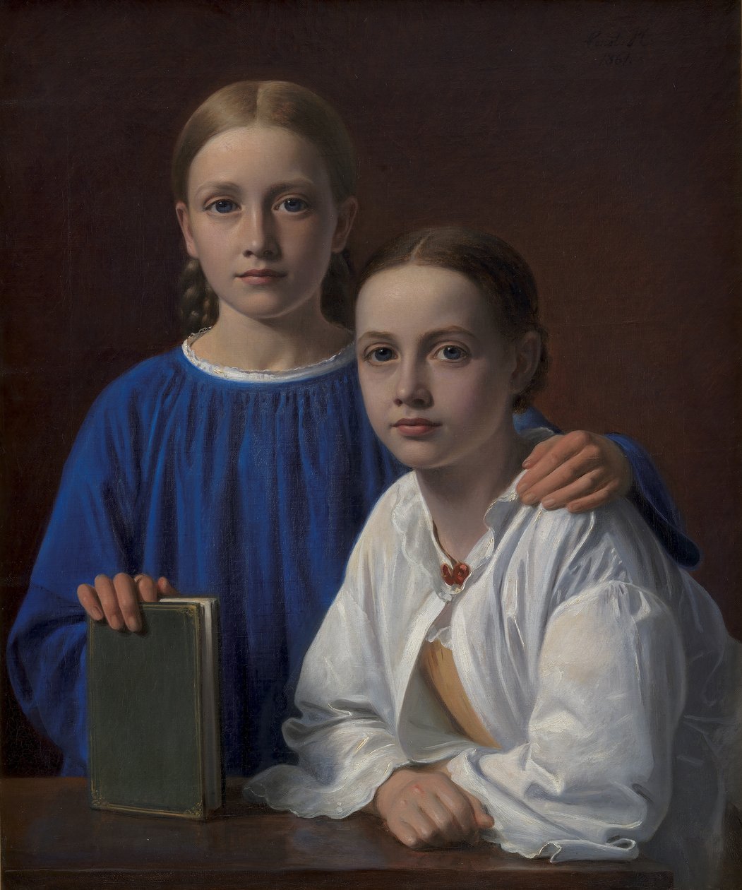 Meta Magdalene Hammerich og kunstnerens datter Kristiane Konstantin Hansen, 1861 av Constantin Hansen