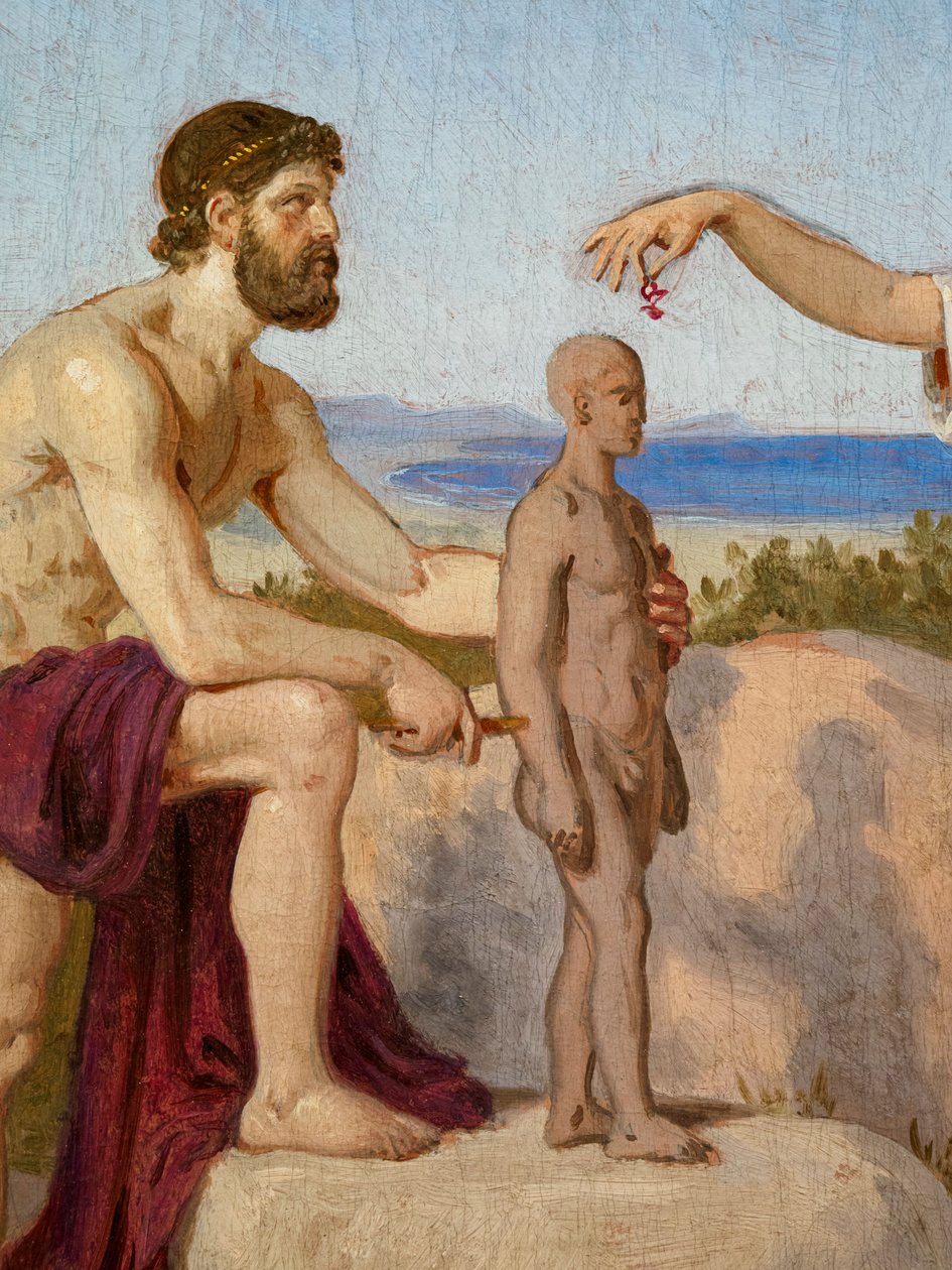 Prometheus støper mannen av leire av Constantin Hansen