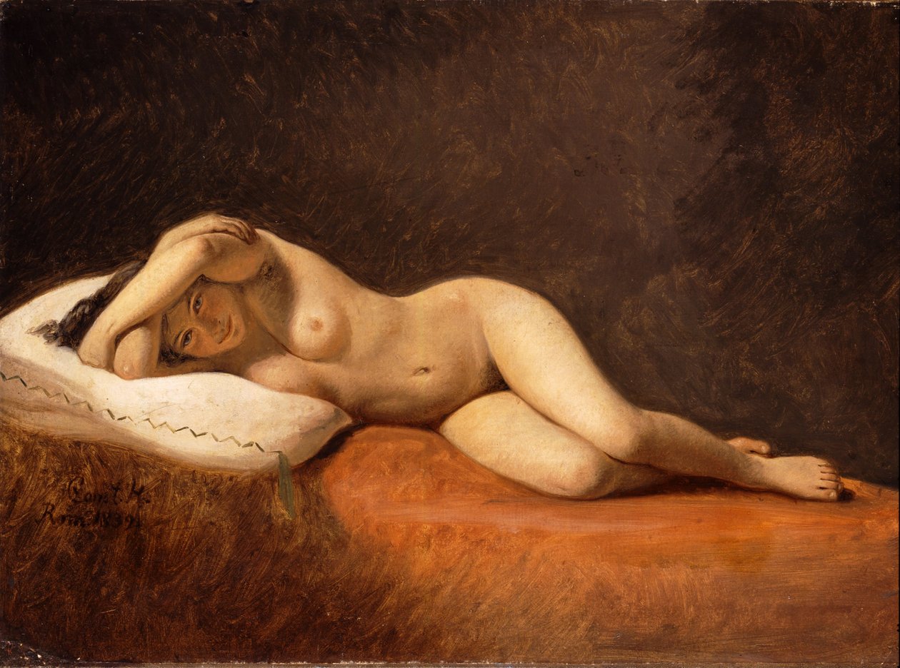 Hvilende modell, 1839 av Constantin Hansen