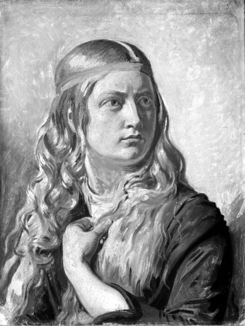 Studie av en ung kvinne (Oline Købke) av Constantin Hansen