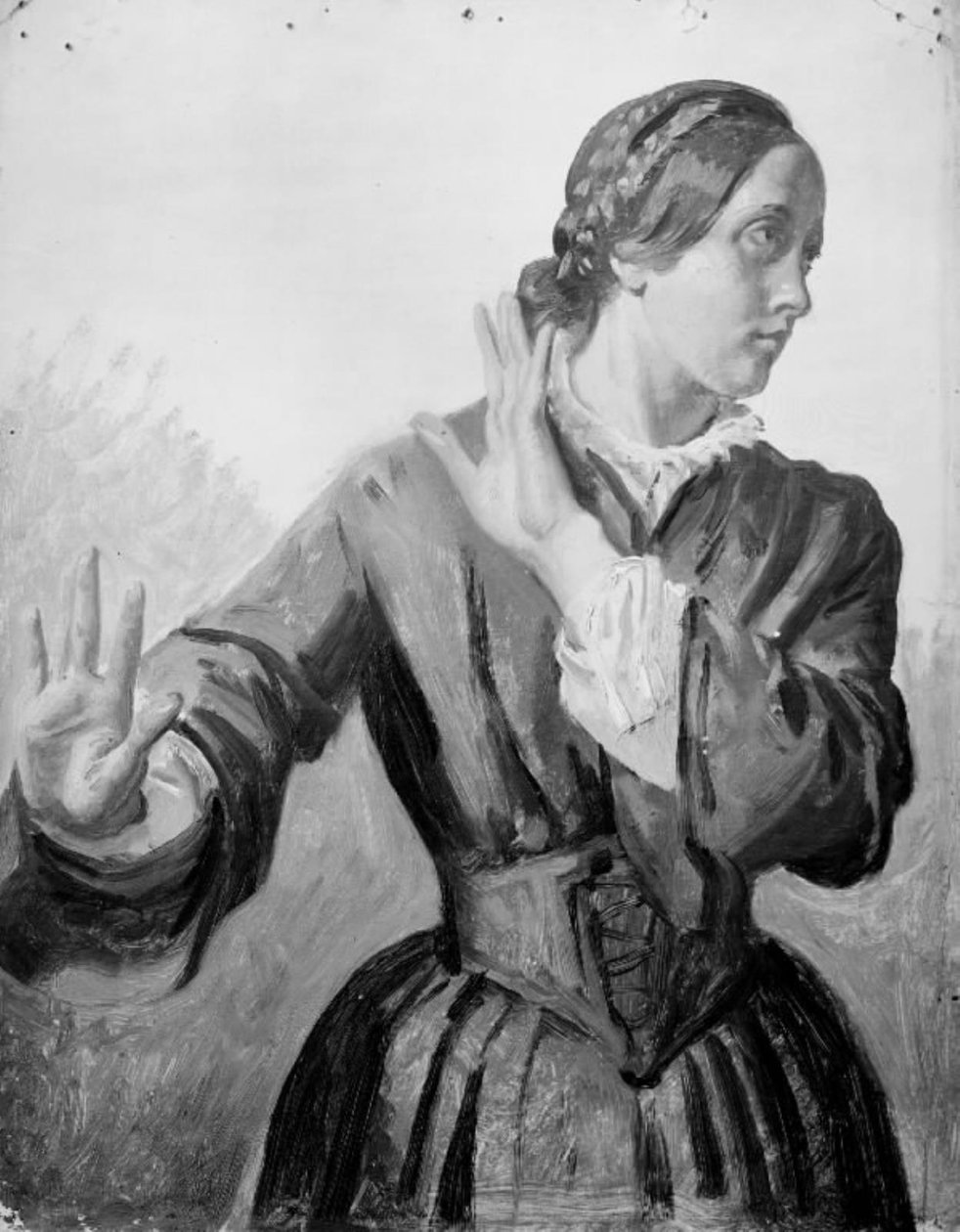 Studie av en ung kvinne (Thora Købke) av Constantin Hansen