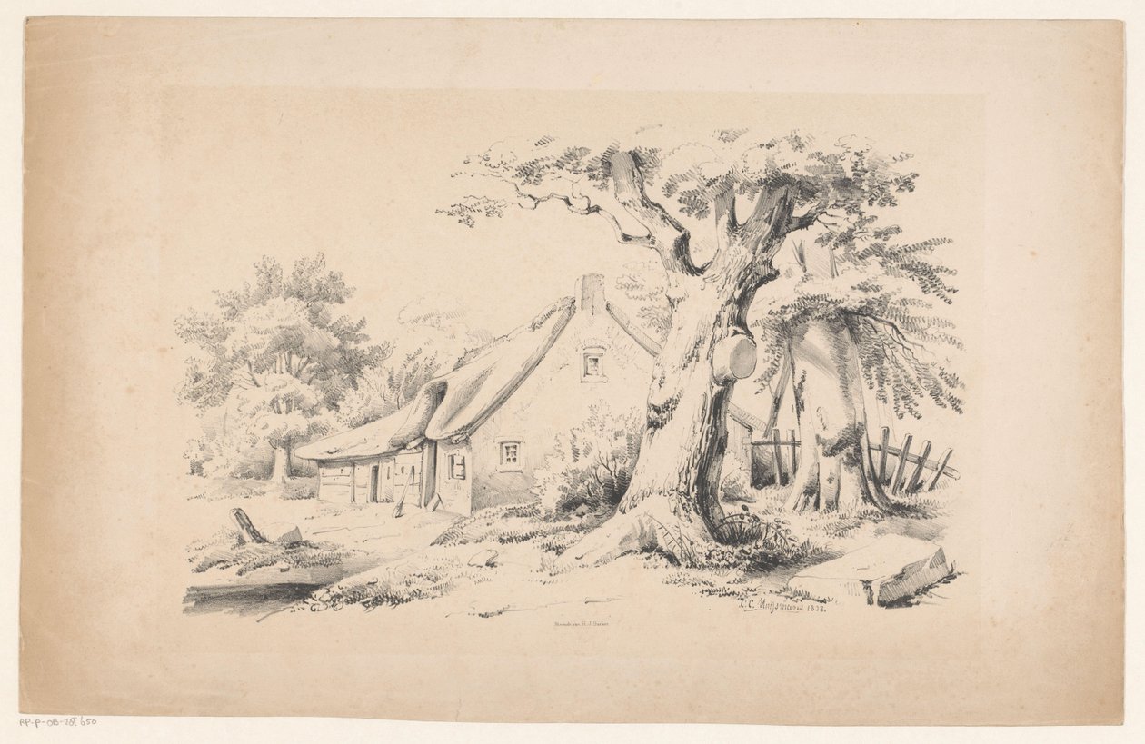 Gård og to trær The Landscape (serietittel) av Constantinus Cornelis Huysmans