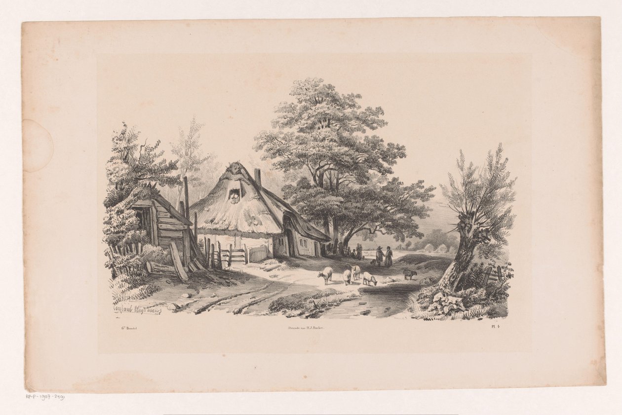 Landevei med gård The Landscape (serietittel) av Constantinus Cornelis Huysmans