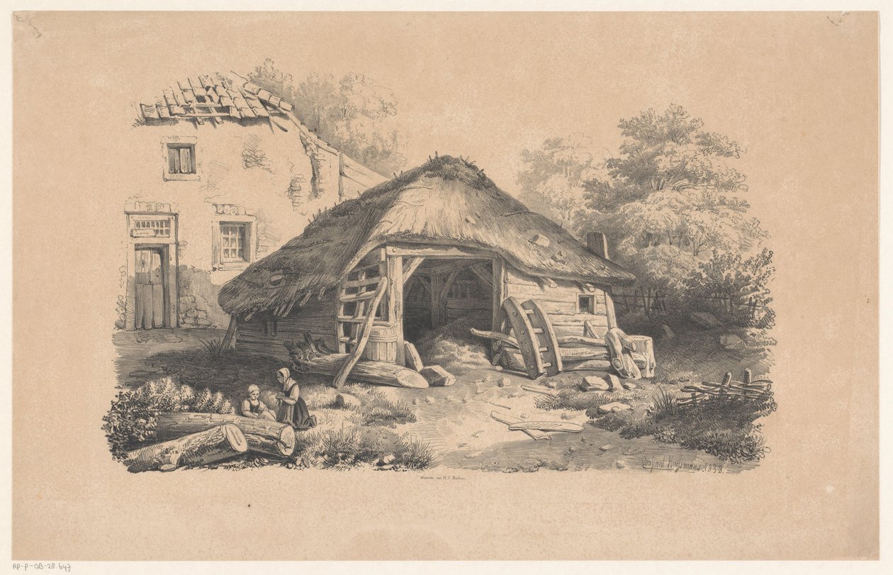Stall på gården The Landscape (serietittel) av Constantinus Cornelis Huysmans