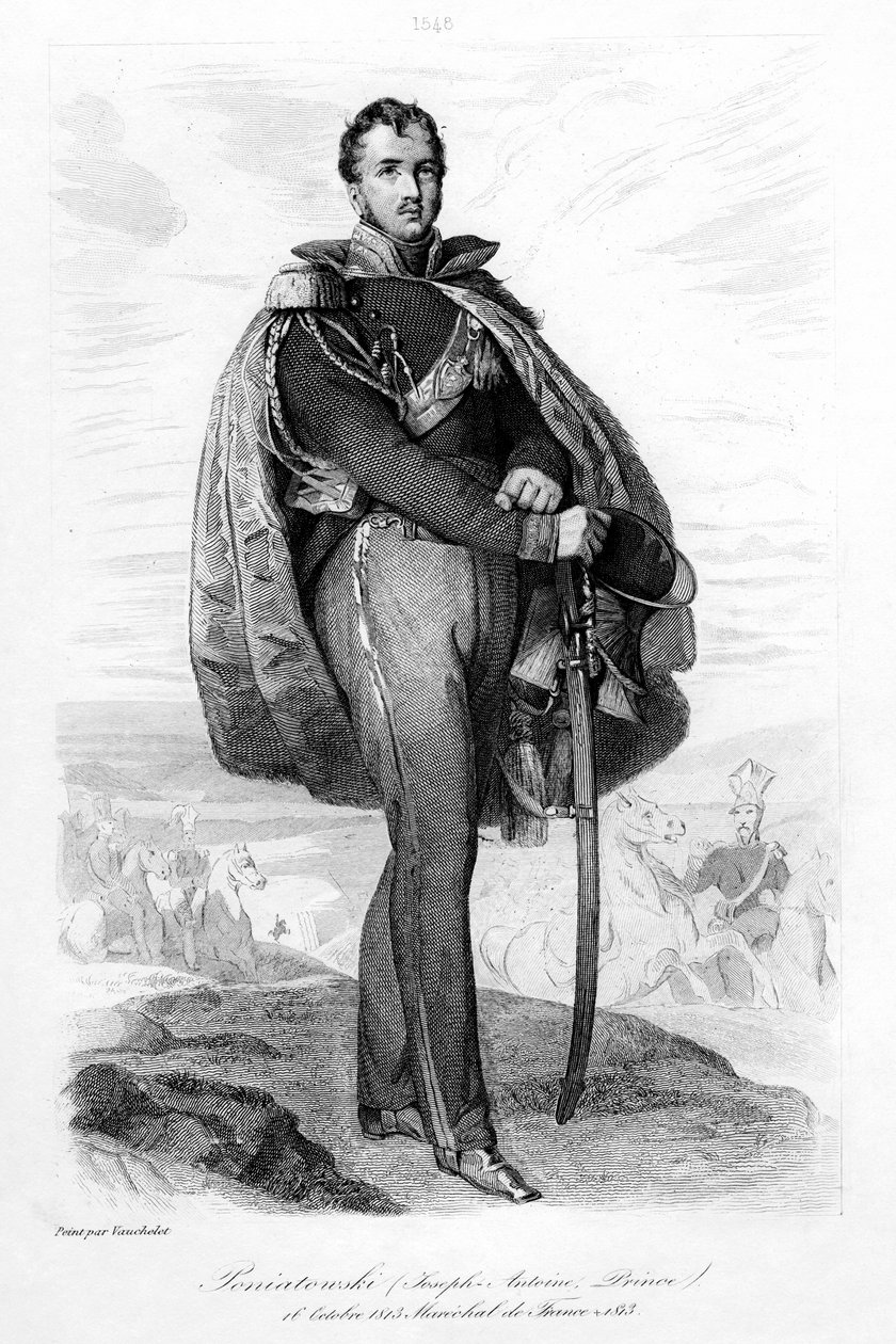 Joseph Antoni Poniatowski 1763-1813, polsk prins og marskalk av Frankrike, 1839. av Contenau