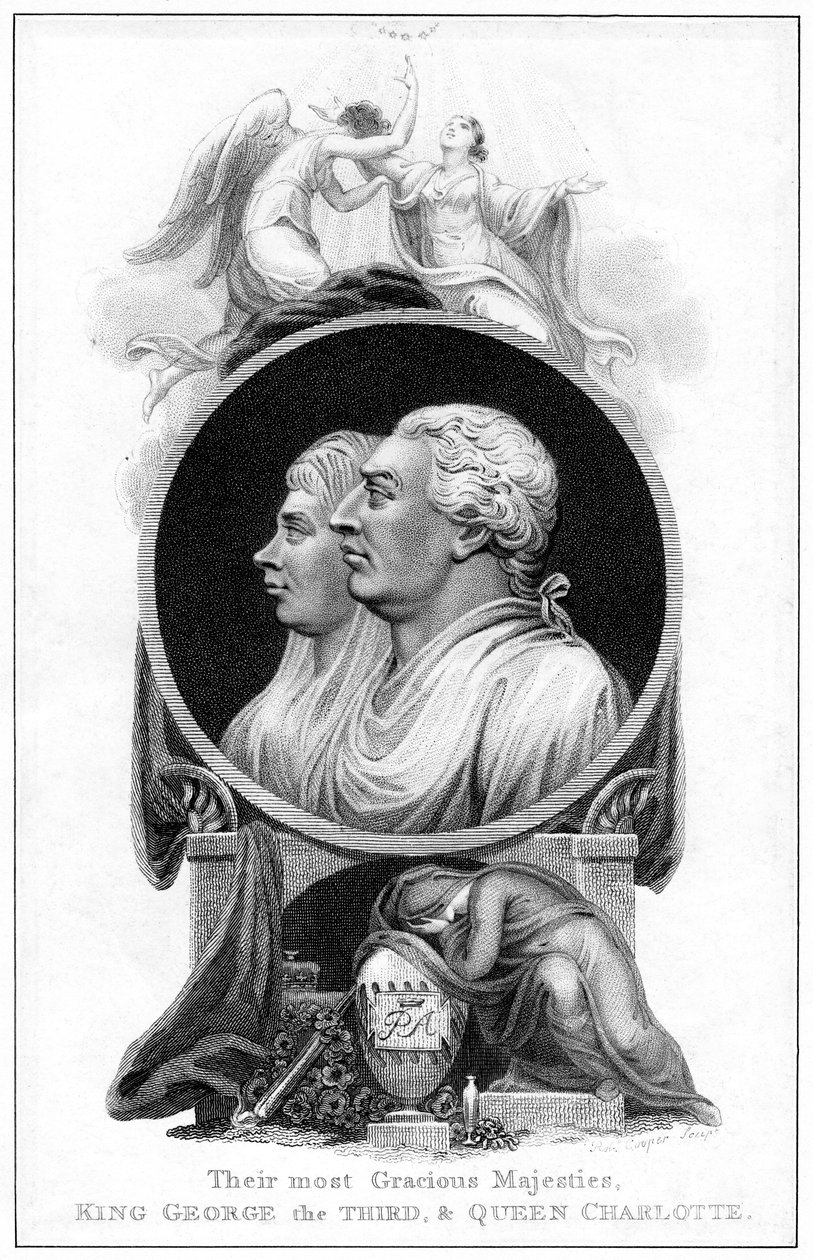 Kong George III og dronning Charlotte, 1800-tallet av Cooper