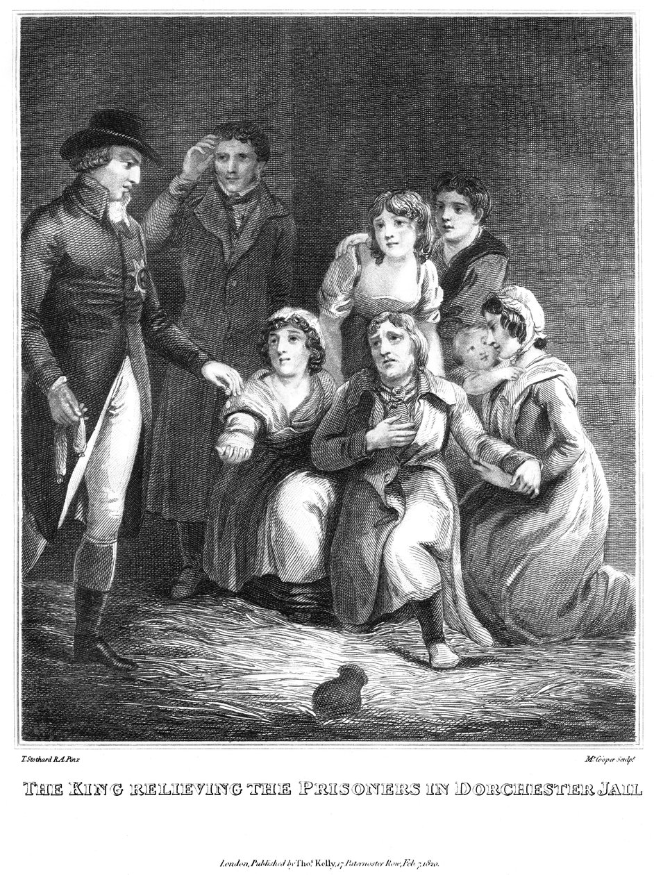 Kongen avløste fangene i Dorchester fengsel, 1820 av Cooper