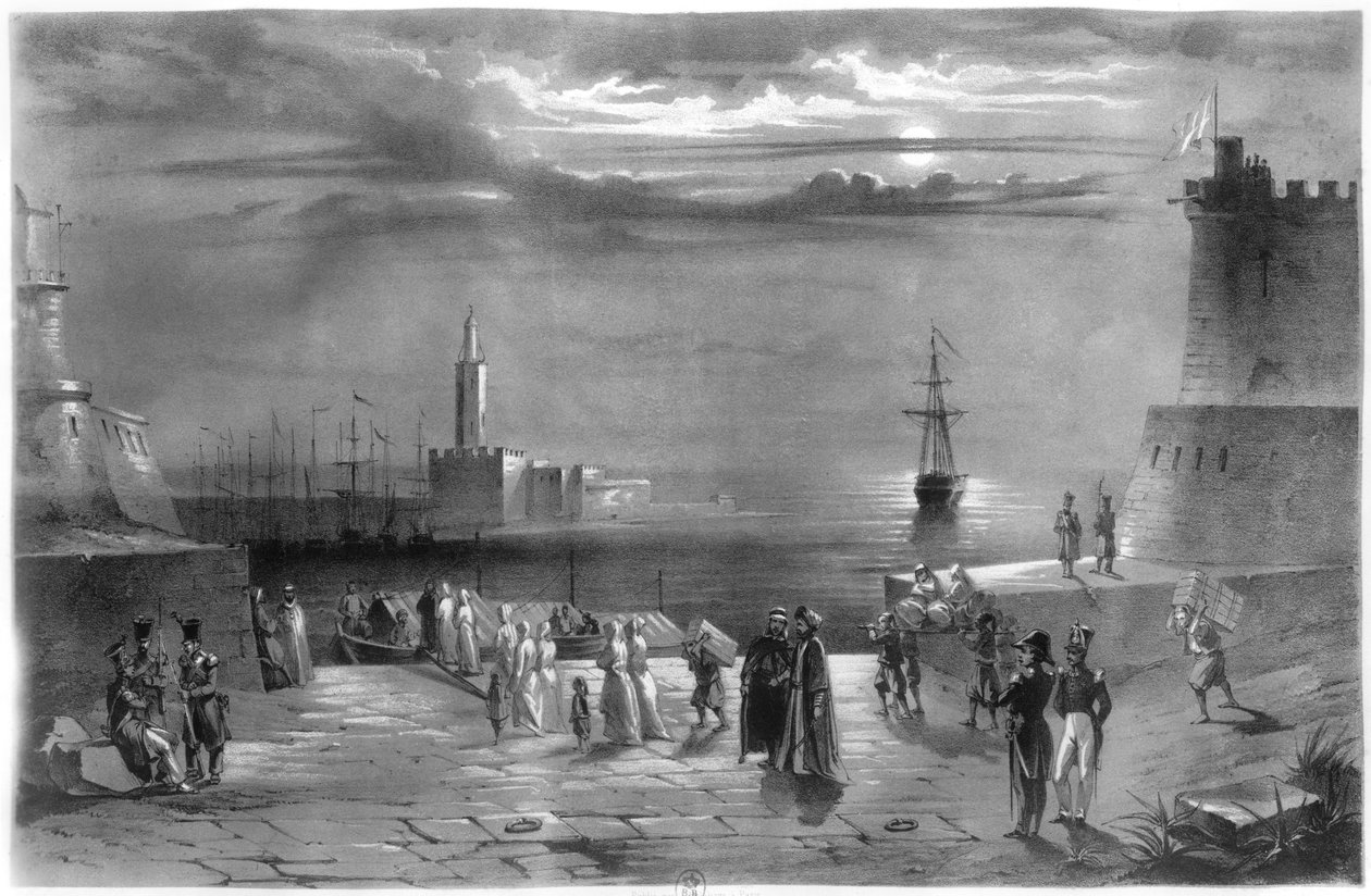 Dey Hussein Ibn El Hussein (1765-1838) forlot Alger etter at byen ble tatt til fange 4. juli 1830 av Coppin
