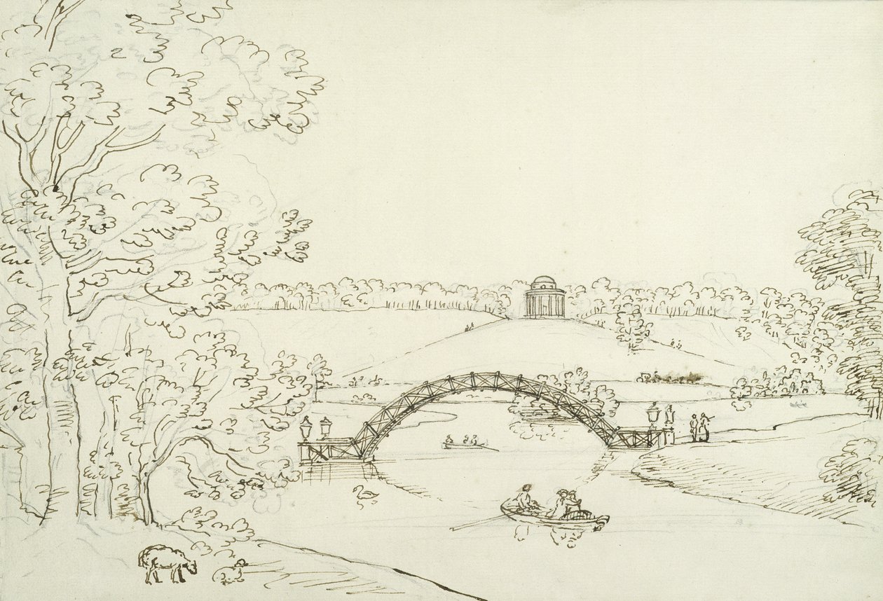 Stourhead, ca. 1780-tallet (penn og blekk på papir) av Copplestone Warre Bamfylde