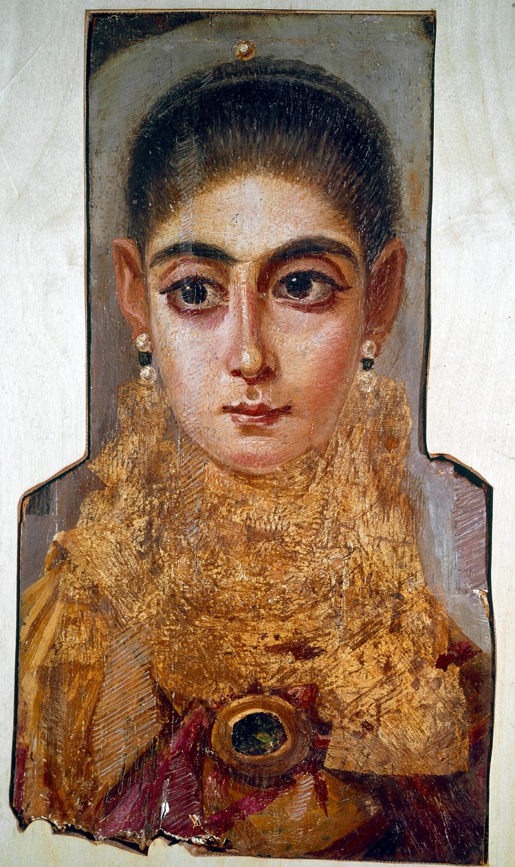 Koptisk kunst: ung kvinne kalt "The Europeenne"" Fayoum (Fayum) (rundt 160 e.Kr.) Maling av voks på tre. Paris, Louvre-museet av Coptic