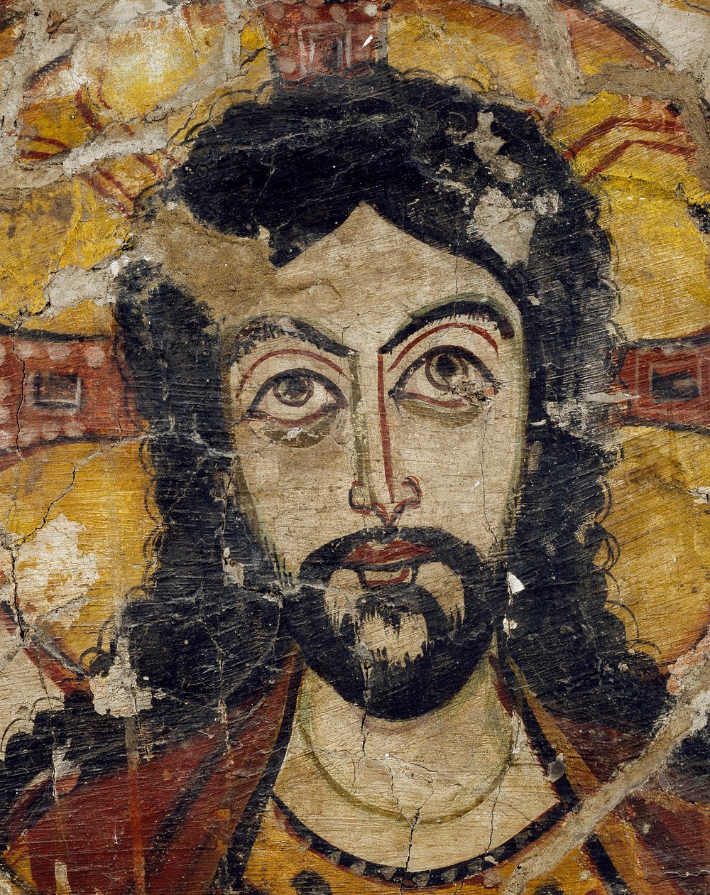 Kristi hode støttet av to engler, 6.-7. århundre (detalj av 922031) av Coptic Coptic