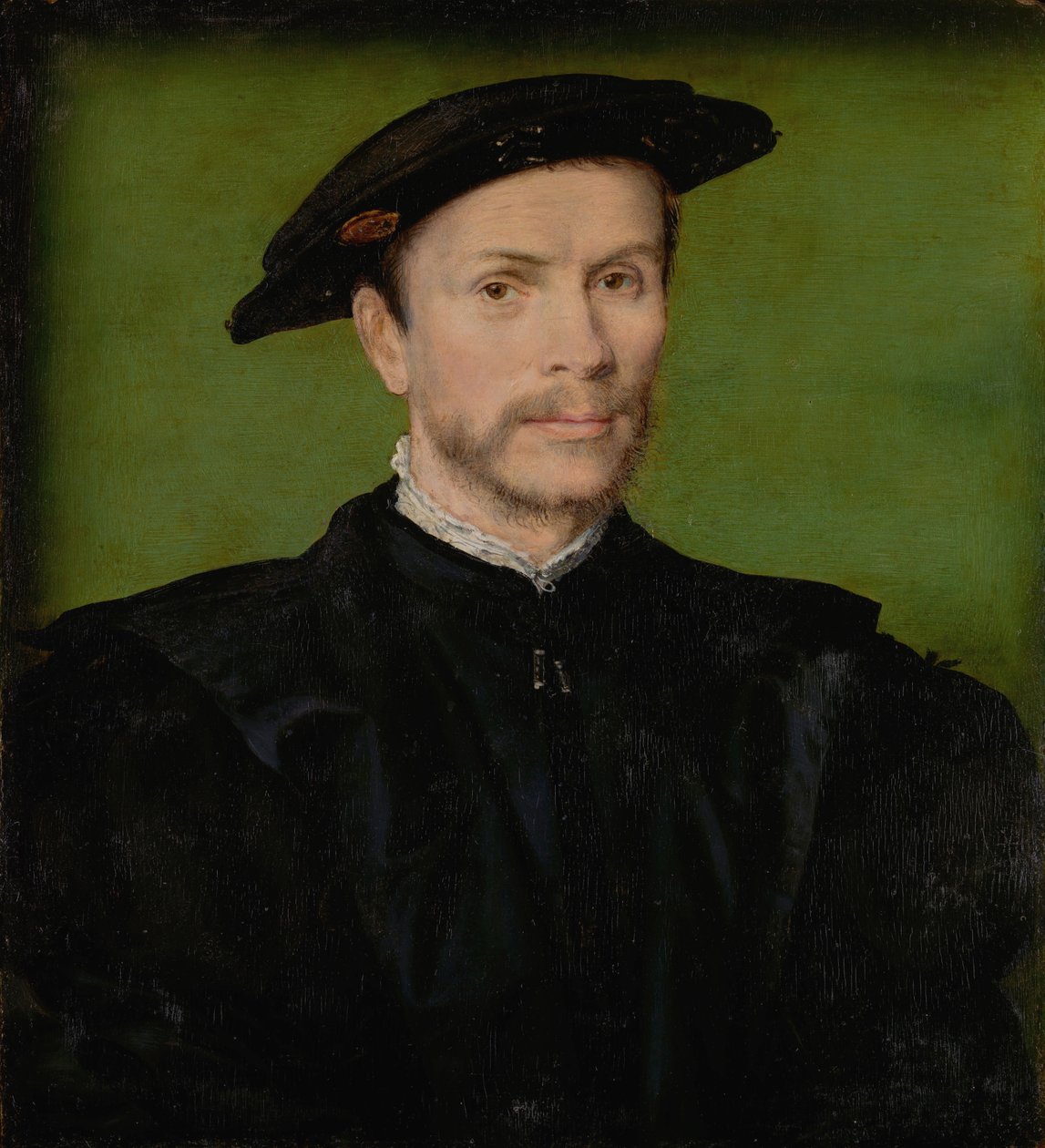 Portrett av en skjegget mann i svart, ca. 1540 (olje på tre) av Corneille de Lyon (attr. to)
