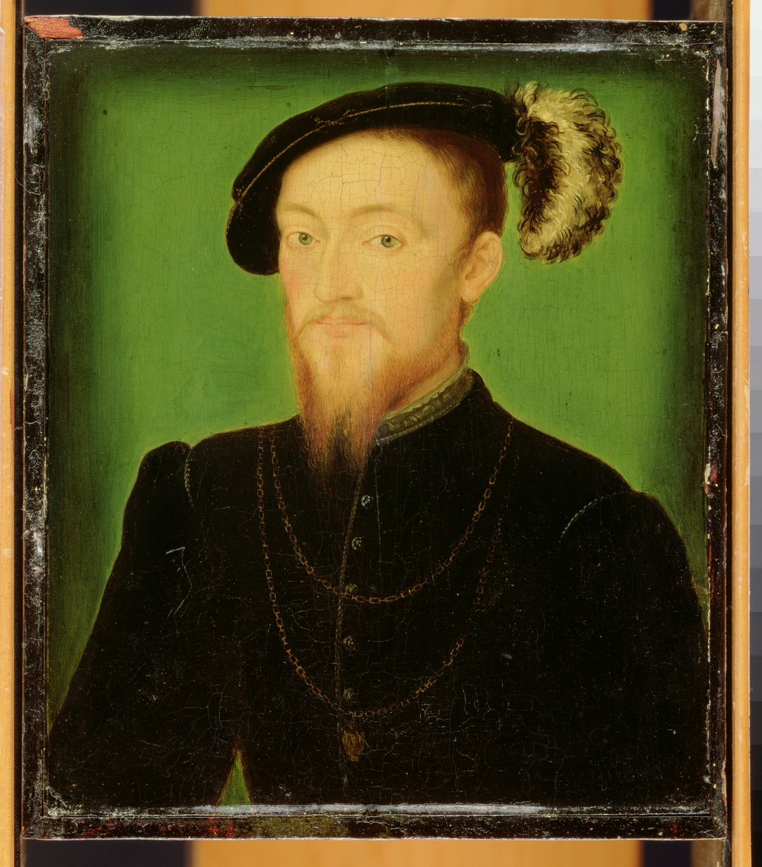 Mann med en fjær i hatten av Corneille de Lyon