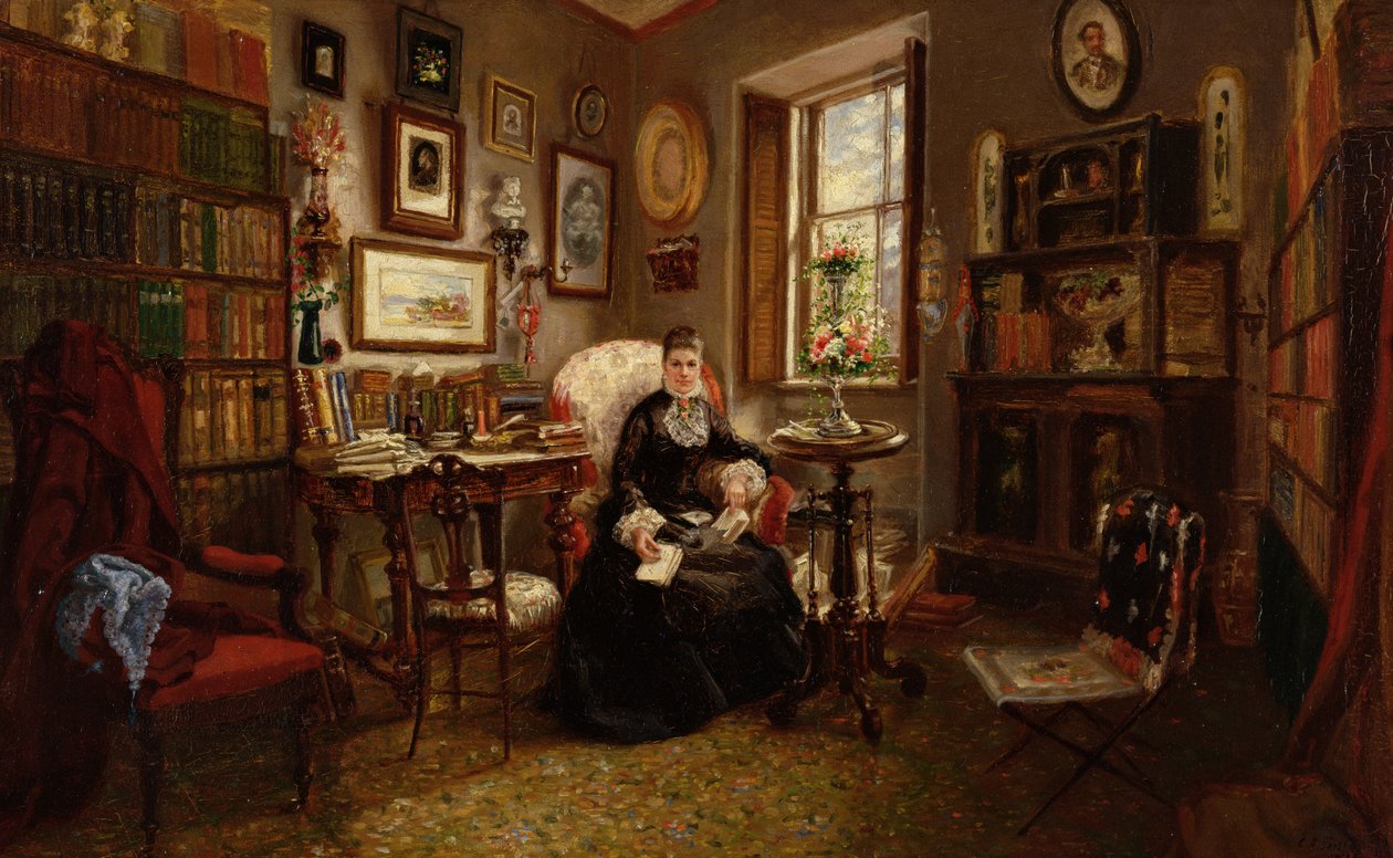 Mrs. Martha J. Lamb, 1878 (olje på kvernbrett) av Cornelia Adele Strong Fassett