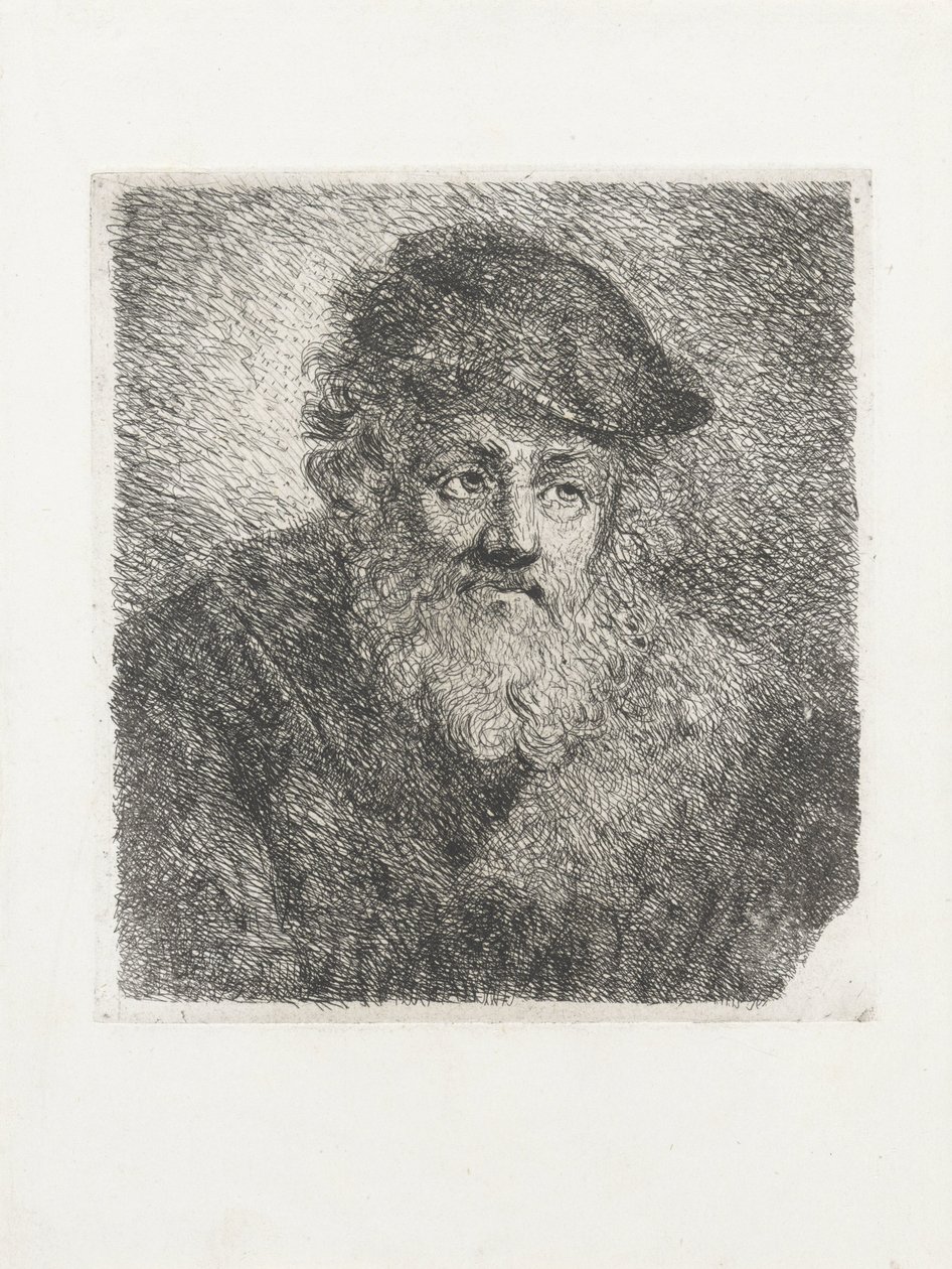 Gammel mann med skjegg og hatt av Cornelia Scheffer Lamme