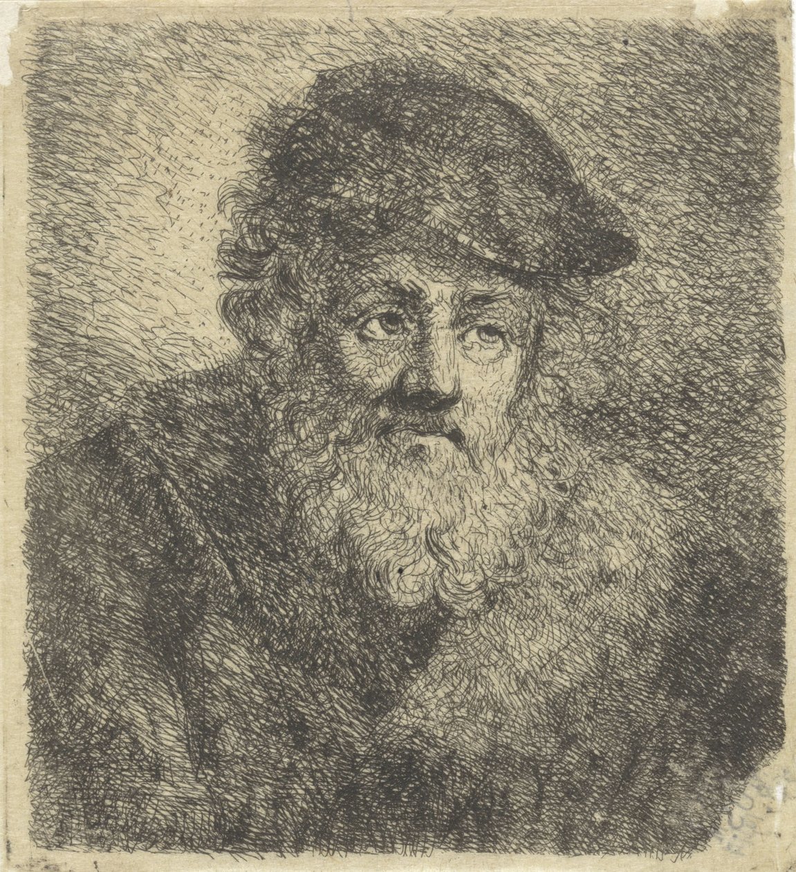 Gammel mann med skjegg og hatt av Cornelia Scheffer Lamme