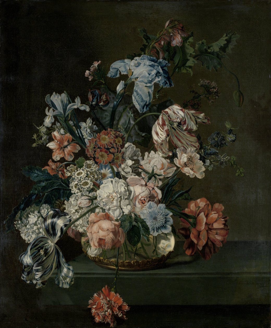 Stilleben med blomster av Cornelia van der Mijn (signed by artist)