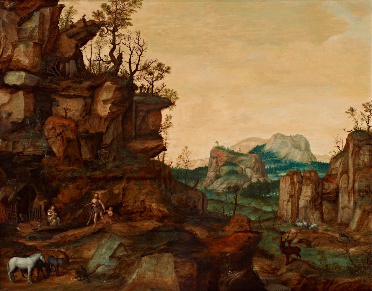 Landskap med Adam og Eva av Cornelis van Dalem