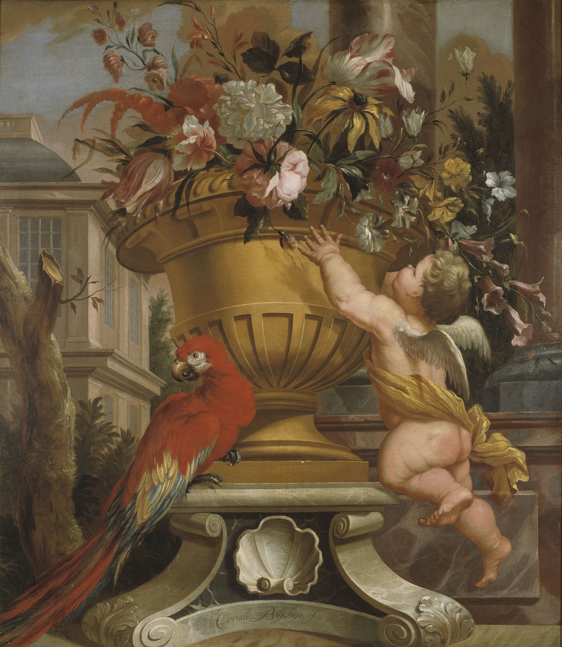 Dekorativ scene av Cornelis Bisschop