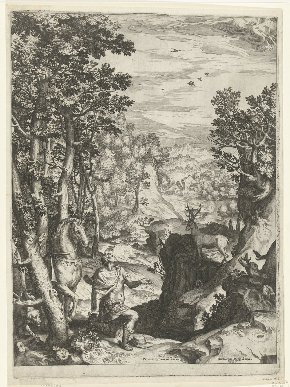 Visionen om Saint Eustace av Cornelis Cort