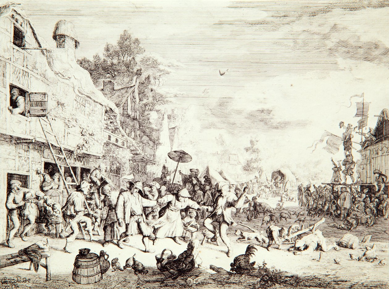 Landsbymessen, 1685 av Cornelis Dusart