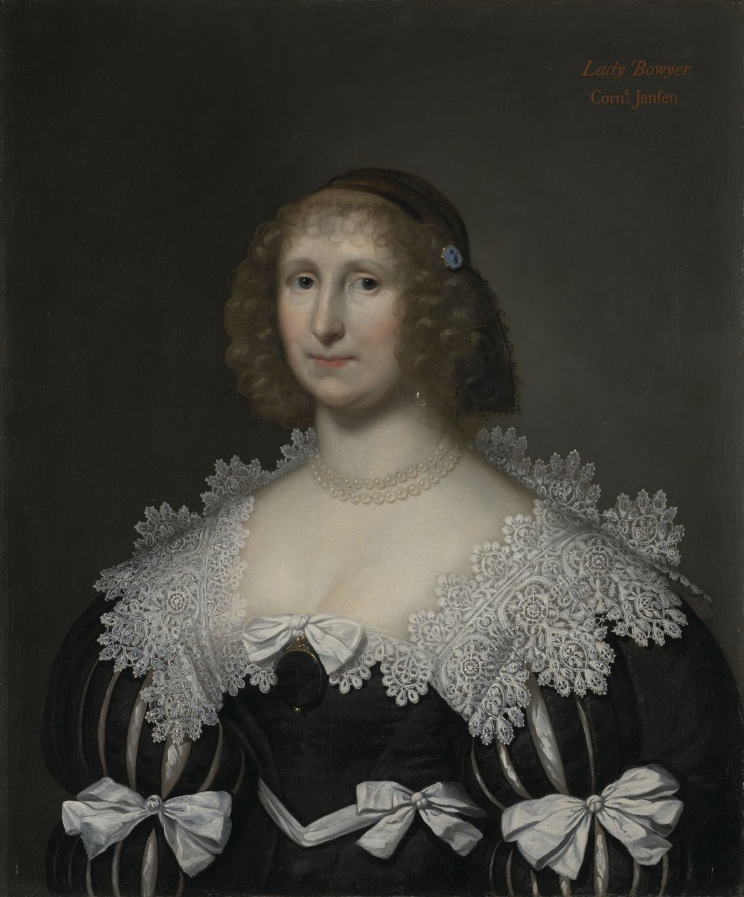 Portrett av Hester, Lady Bowyer (née Skeffington) av Cornelis Janssens van Ceulen