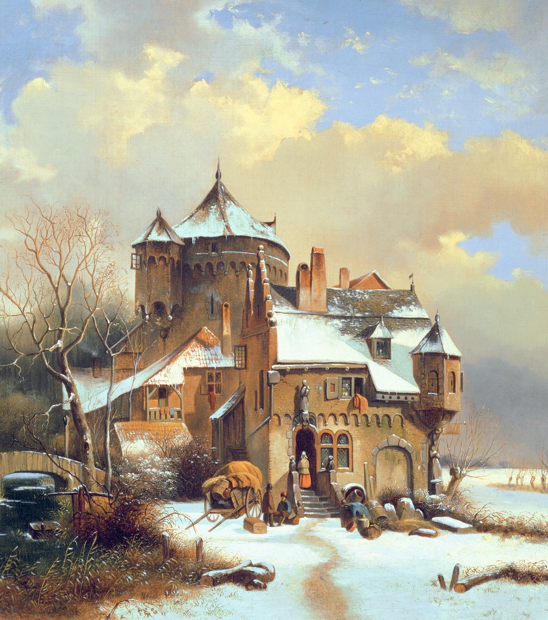 Nederlandsk vinterscene av Cornelis Kruseman