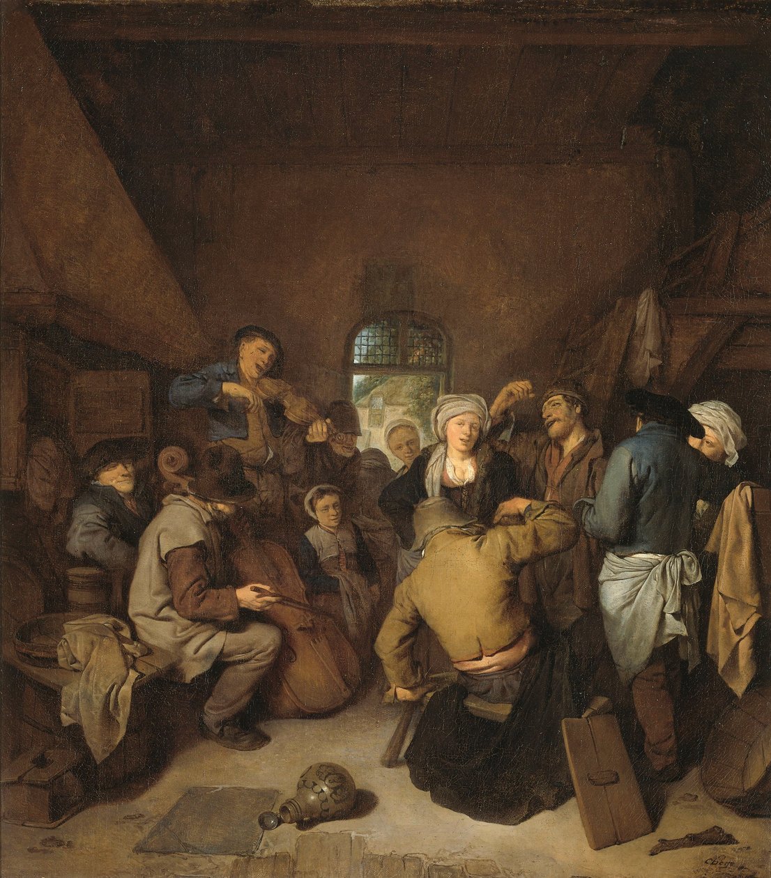 Bønder som lager musikk og danser av Cornelis Pietersz Bega