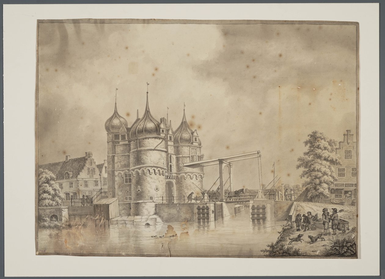 Gamle Oosterpoort i Hoorn (Nord -Holland) av Cornelis Pronk and Jan Frederik Gardner