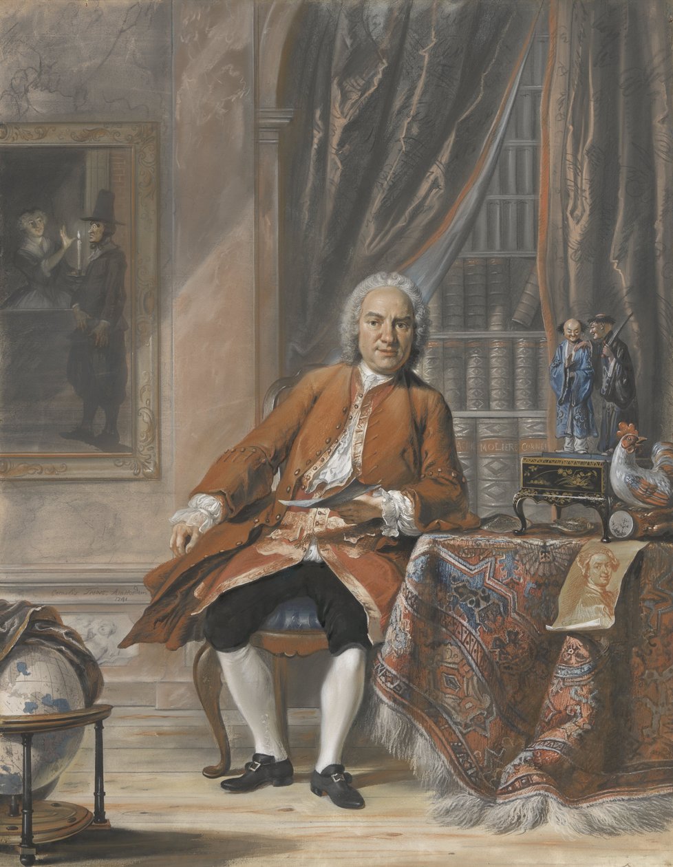 Portrett av Joan Jacob Mauricius, generalguvernør i Surinam, 1741 (pastell på papir) av Cornelis Troost
