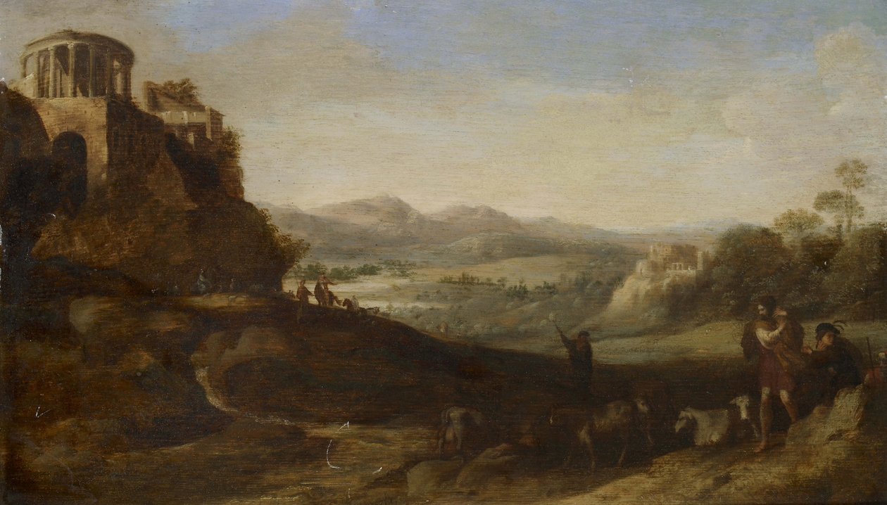 Hyrder i Campagna, 1620-67 av Cornelis van Poelenburgh or Poelenburch