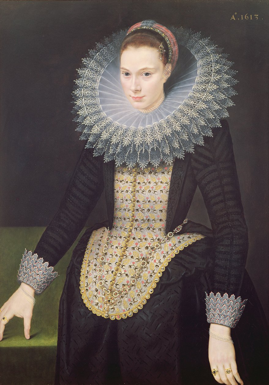 Portrett av en dame, 1613 av Cornelis van der Voort