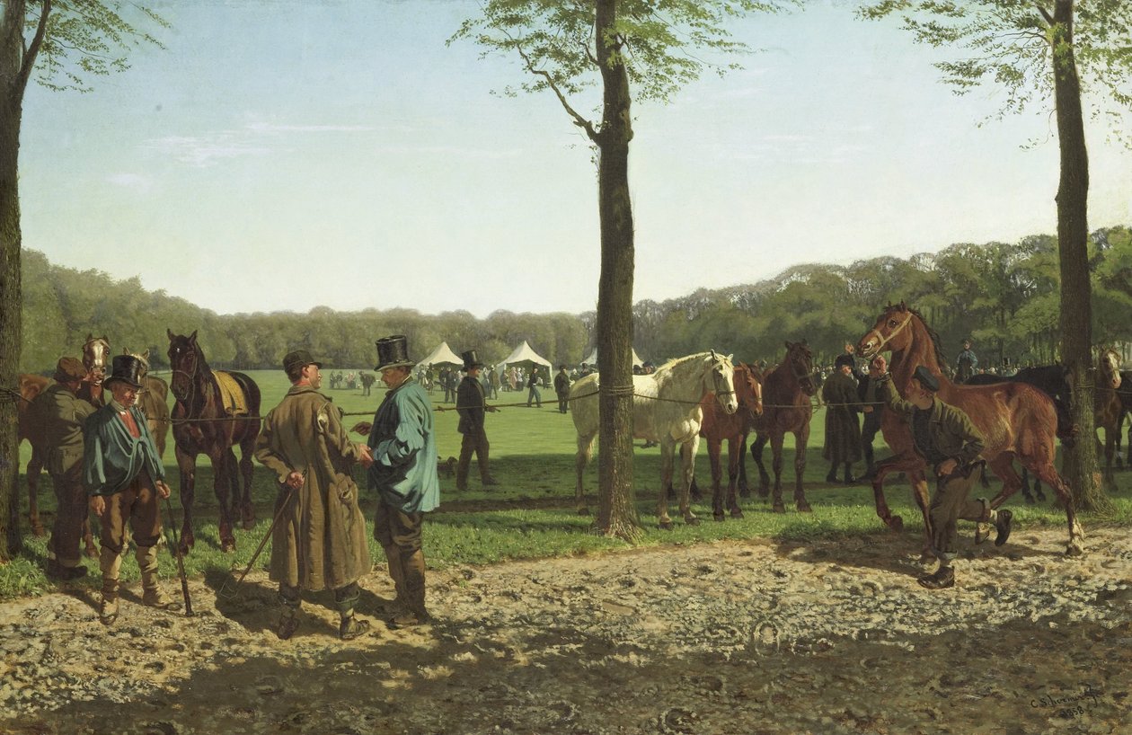 Hestemesse på Maliebaan i Haag av Cornelis Albertus Johannes Schermer