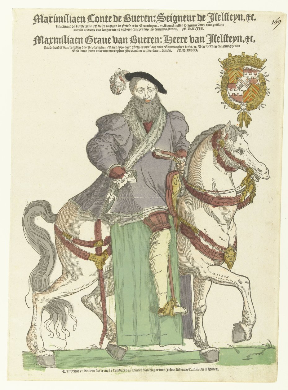 Portrett av Maximilian van Buren på hesteryggen av Cornelis Anthonisz. (manner of)