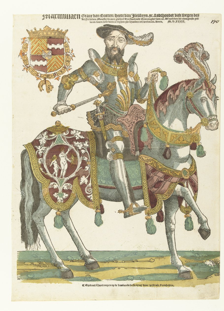 Portrett av Maximilian van Buren på hesteryggen av Cornelis Anthonisz. (manner of)