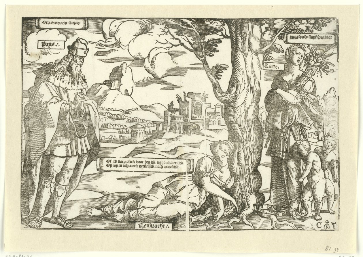 Allegori med enhet, fred og kjærlighet av Cornelis Anthonisz.
