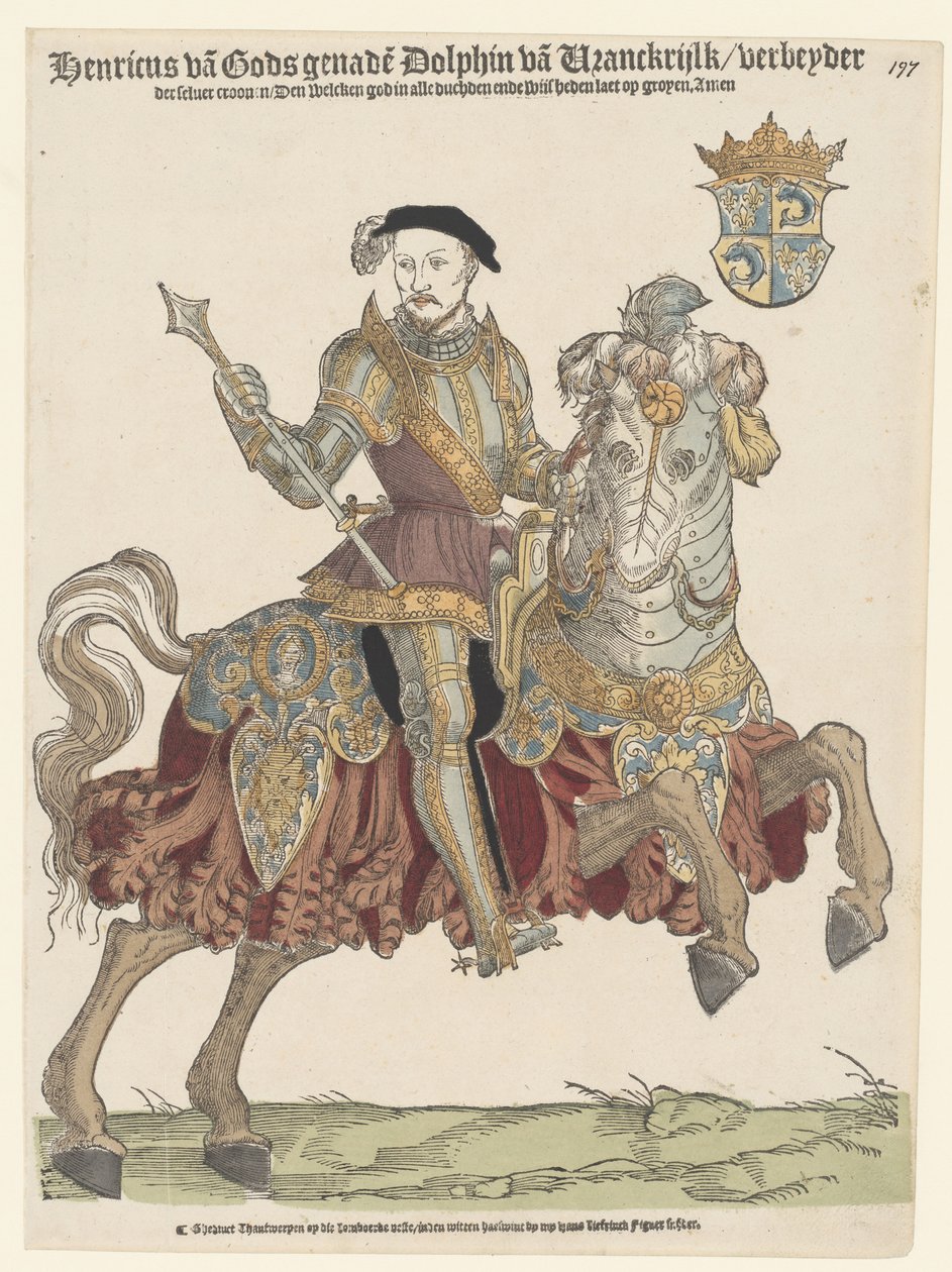 Portrett av kong Henry II av Frankrike til hest, 1542-1543 av Cornelis Anthonisz.
