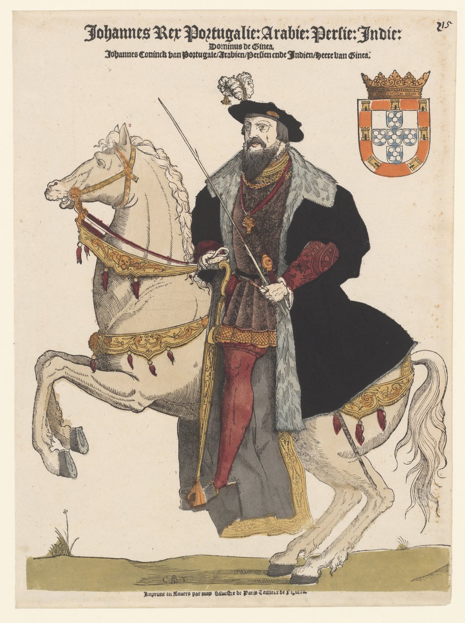 Portrett av Johannes III av Portugal på hesteryggen av Cornelis Anthonisz.