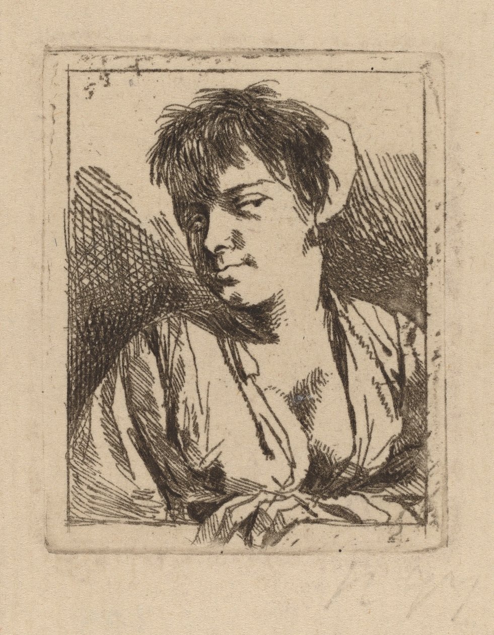 Byste av en ung kvinne av Cornelis Pietersz Bega