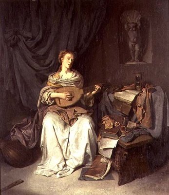 Jente som synger og spiller lut av Cornelis Pietersz Bega