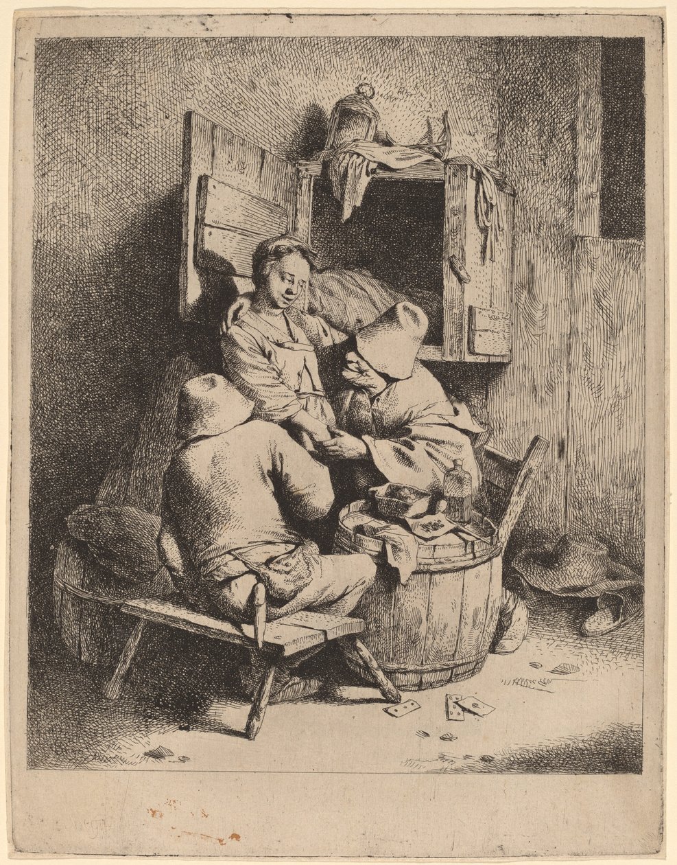 Flørten til en ung gjestgiver av Cornelis Pietersz Bega