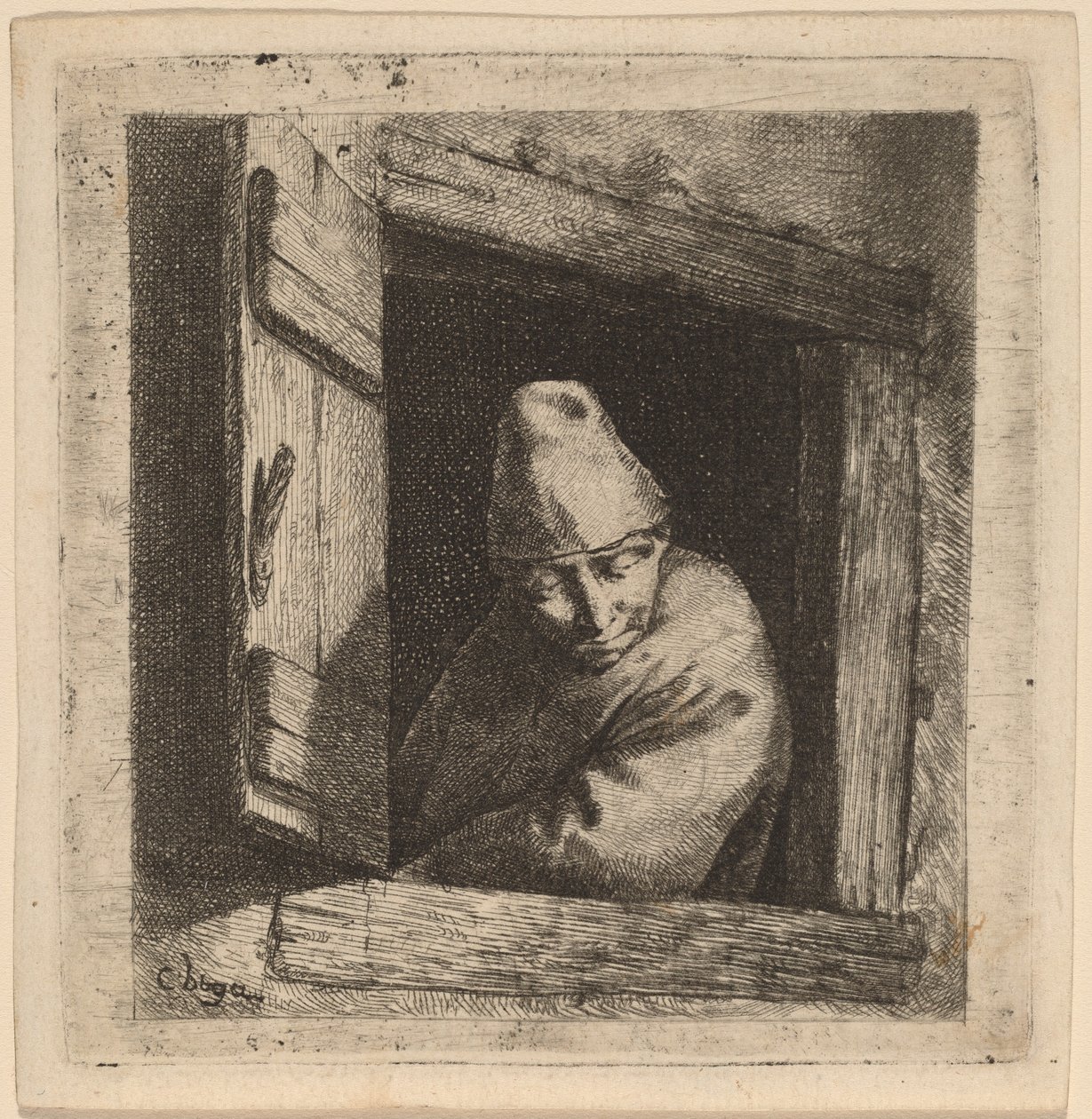 Bonden i et vindu av Cornelis Pietersz Bega