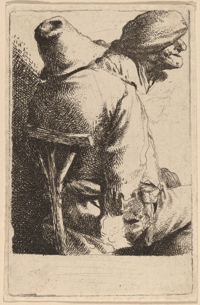 Den sittende bonden og hans kone av Cornelis Pietersz Bega