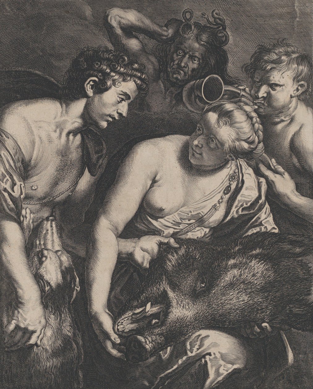 Atalanta og Meleager, 1618-84. av Cornelis Bloemaert