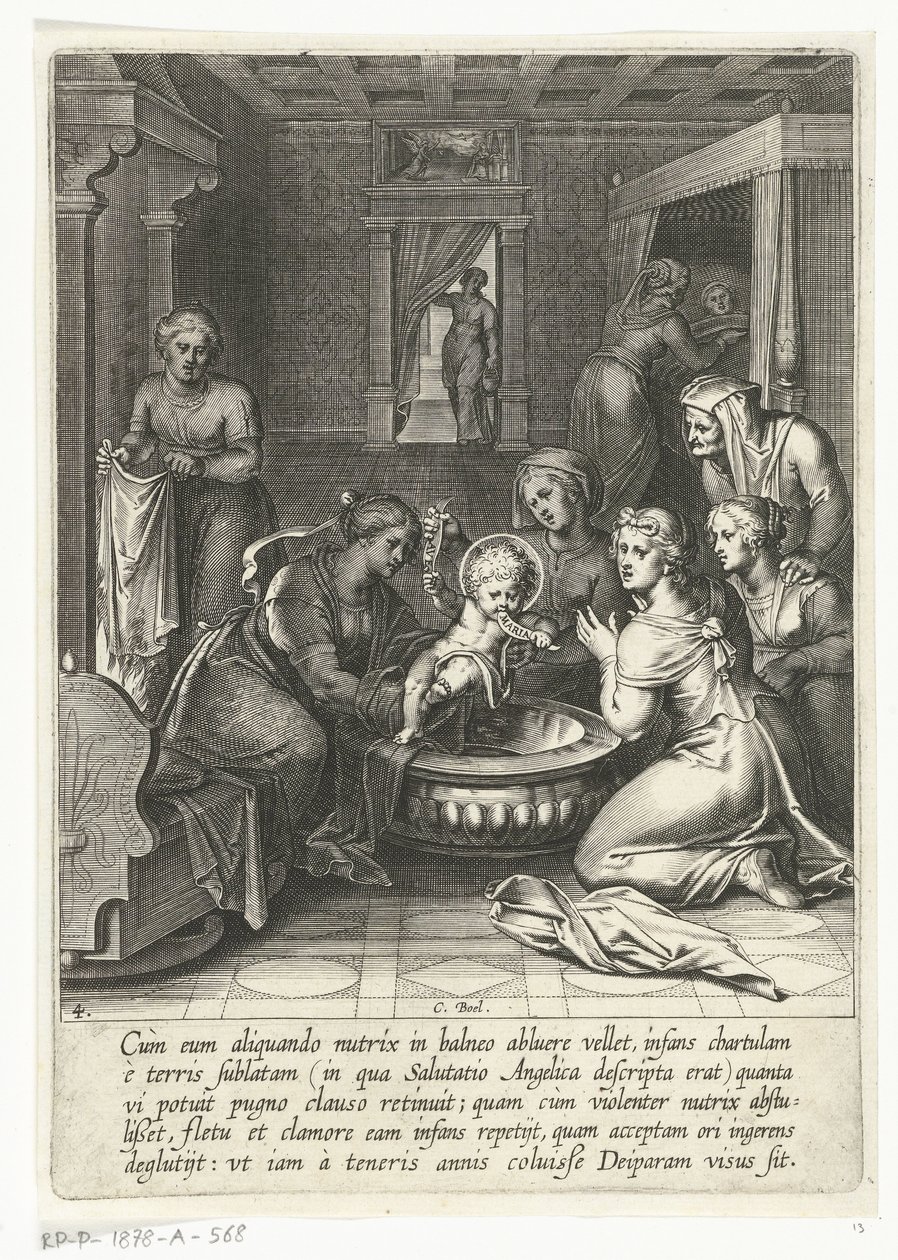Thomas spiser en avis med Ave Maria The Life of Saint Thomas Aquinas (serietittel) av Cornelis Boel